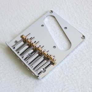 Puente para Guitarra Eléctrica TLB013, <span class=keywords><strong>Base</strong></span> de Acero 80x97mm, Selletas de Latón Vintage, Componentes de Hierro, Acabado Cromado Pulido, Metal Duradero 54mm - Product Image 3