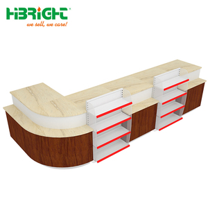 Bancone Cassa per Supermercato in Acciaio e MDF - Product Image 1