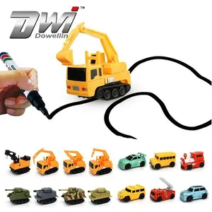 DWI Dowellin Induktif Truk Mainan Magic Track Mobil untuk Hadiah Natal
