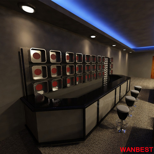 Luxury <span class=keywords><strong>Acrylic</strong></span> Bằng Gỗ Cong Pub Cafe Nước Trái Cây Thức Ăn Nhanh Cửa Hàng <span class=keywords><strong>Bar</strong></span> Counter Cocktail Bảng Thiết Kế - Product Image 4