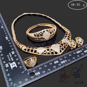 Gran áfrica conjuntos de joyería de fantasía oro Saudi determinado de la joyería fina Dubai 18 K sistemas de la joyería - Product Image 3