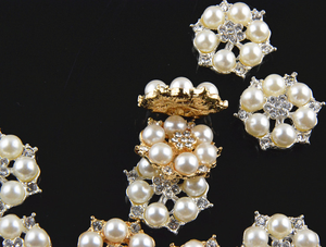 Nút Ngọc Trai Phẳng Rhinestone, Chỉnh Trang, Nút Ngọc Trai Rhinestone - Product Image 2