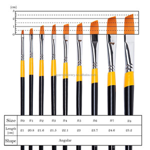 Ensemble de pinceaux à peinture pour artiste à poils synthétiques rigides à manche en bois, très vendu, pour peinture acrylique, gouache, aquarelle, peinture faciale - Product Image 4