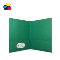 Carpeta de papel ecológica de alta calidad, portafolio de dos bolsillos, colores surtidos, Verde