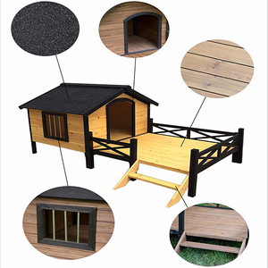 Fabrika özel çevre dostu taşınabilir Pet ev ucuz ahşap köpek evi açık kulübesi - Product Image 6