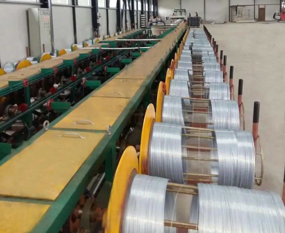 0.7mm BWG22 steel wire electro galvanizing machine line