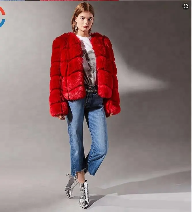 Phong Cách Mới Màu Vàng Dây Kéo Của Phụ Nữ Faux Fox Fur Coat Cho Mùa Thu Ban Nhạc Đàn Hồi Rắn Màu Đen Xanh 3xl Bán Buôn