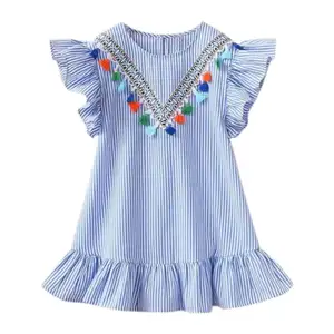 New Modern Beautiful Baby Girl Casual Dresses of Baby Clothing Summer cotton Picture Technics Style Time Fabric Pcs Color Yarn