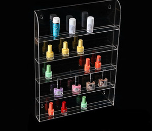 Soporte <span class=keywords><strong>de</strong></span> esmalte <span class=keywords><strong>de</strong></span> <span class=keywords><strong>uñas</strong></span> acrílico transparente personalizado montado en la pared <span class=keywords><strong>Estante</strong></span> <span class=keywords><strong>de</strong></span> soporte <span class=keywords><strong>de</strong></span> exhibición <span class=keywords><strong>de</strong></span> maquillaje Lucite <span class=keywords><strong>para</strong></span> tienda minorista - Product Image 1
