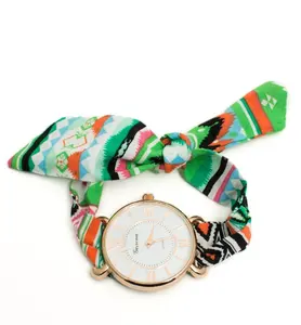 Fashion Tribal Nylon Fabric Strap Watch interchangeable printed cloth band watch