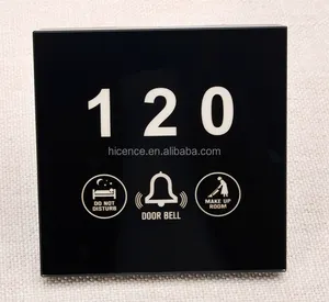 Touch Hotel Doorbell Glass Switch Plates 86*86mm Panel Room Number Lighting Door Display with DND MUR