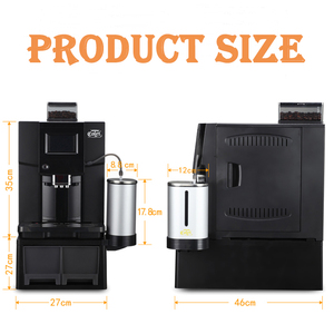 Un toque de plata y negro 4 idiomas profesional comercial cafetera espresso - Product Image 2