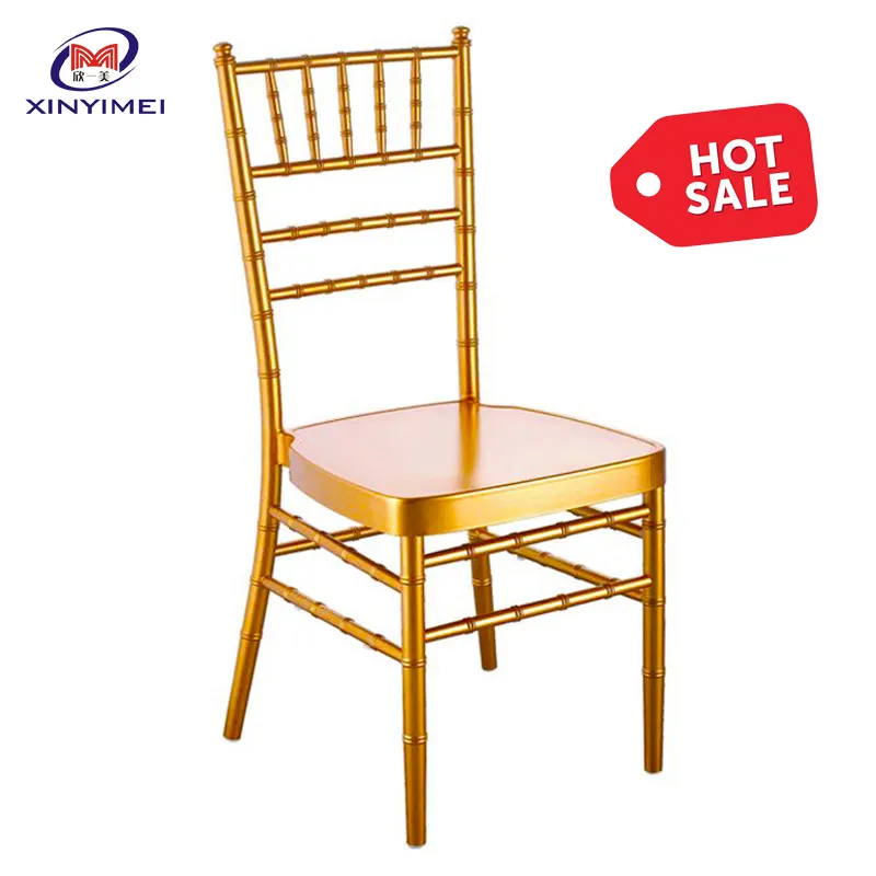 Chiavari sandalye düğün için otel mobilya Modern alüminyum 12 adet/yığın boyama altın fabrika toptan indirim Metal 50 adet