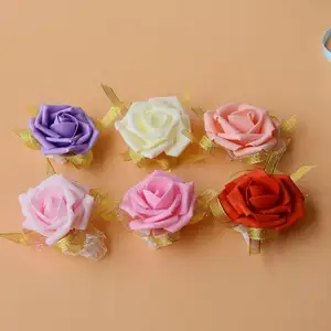many colors PE wrist flower band corsage for women