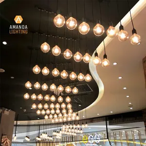 ที่กำหนดเอง DIY หลายสีดำลอฟท์วินเทจแสงซ็อกเก็ตจี้แขวนเพดานโคมไฟสำหรับร้านกาแฟโรงแรมโครงการจี้ไฟ