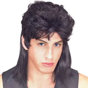 Grappig Play Party Halloween Synthetische Heren Mullet Pruik