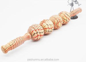 4 bolas de madera masajeador de alivio muscular de mano aplicación natural para el cuerpo - Product Image 2