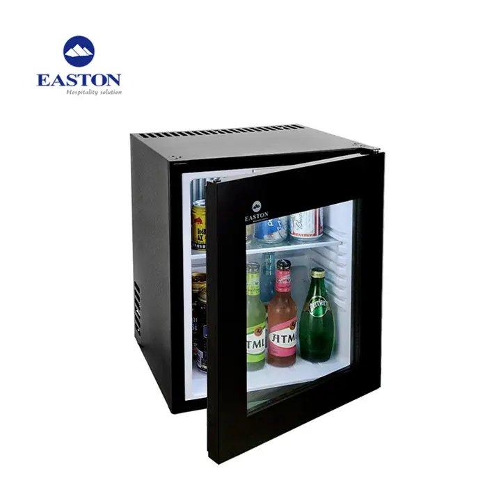 Hotel geen compressor vorst gratis minibar absorptie koelkast, absorptie minibar glazen deur