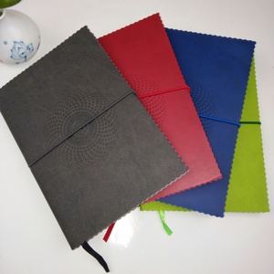 Colorido gobernado línea alta calidad logotipo personalizado de cuero de la PU cuaderno de tapa dura con borde de color - Product Image 3