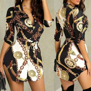 Abiti Estivi Sexy da Donna 2023, <span class=keywords><strong>Vestito</strong></span> a <span class=keywords><strong>Mezza</strong></span> <span class=keywords><strong>Manica</strong></span> con Stampa a Catena - Product Image 3