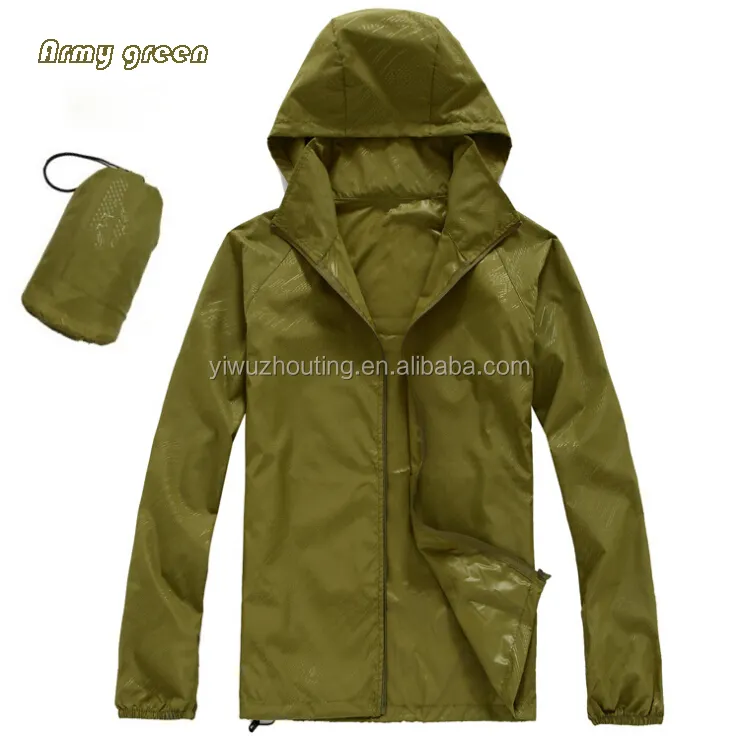 Stock/Customized Unisex Anti-violet Lovers apparel Lightweight Quick-drying Coat Plain Skin Waterproof Anti-wind Jacket