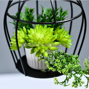 Commercio all'ingrosso interni esterni giardino appeso filo di metallo birdcage pianta fiore pentola titolare con la <span class=keywords><strong>corda</strong></span> - Product Image 5