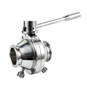 foode grade High quality sanitary 3 way ball valve pneumatic actuator ball valve hs code ball valve