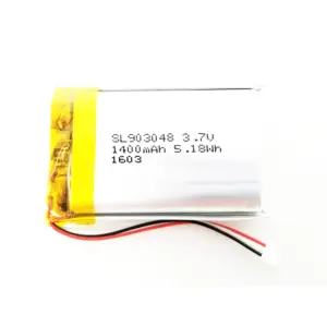 可充电锂聚合物电池 903048 锂离子电池 3.7v 1400mah 用于按摩器