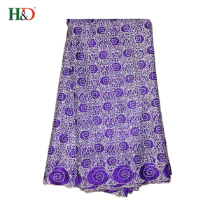 H & D En Gros Bonne Qualité 2018 Nouveau Style Usine Prix 5 Mètres <span class=keywords><strong>Suisse</strong></span> Africain Dentelle Tissus - Product Image 2