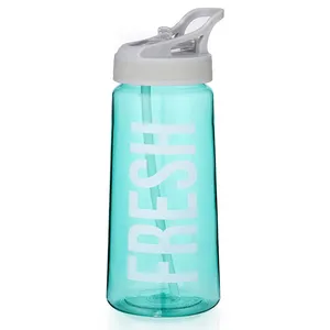 최고의 품질 BPA 무료 저렴한 가격 휴대용 투명 색상 스포츠 마시는 플라스틱 물 병 짚