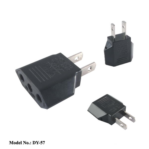 Small USA Plug Adapter EU to US Plug (DY-57)