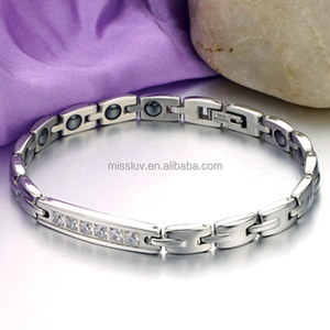 Braccialetto in acciaio bracciale in titanio gioielli con zircone braccialetti di titanio benefici per la salute bracciale in titanio magnetico magnete