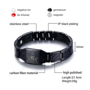 2018 Acier au titane incrusté De Fiber De Carbone de santé bracelet magnétique - Product Image 2