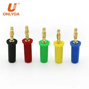 High quality 4mm Banana plug Gold plated with M5 thread can be welded Brass Lantern Bullet Plug Audio wire Adapter Connector