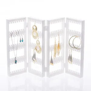 Grosir anting-anting putih mewah kelas atas perhiasan akrilik Display perhiasan pengatur perhiasan