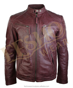 Mens High Street Style Genuine <b>Sheepskin</b> Leather <b>Jacket</b> Lambskin Front Logo Coated Genuine Leather Outerwear Wholesale - Product Image 1
