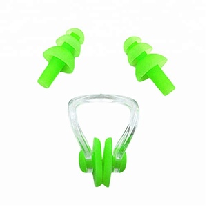 Prise d'oreilles en Silicone souple et Flexible, <span class=keywords><strong>pour</strong></span> dormir en plein-air, plongée en apnée, natation bon marché, avec pince-nez - Product Image 4