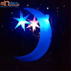 Muslin Lampu Liburan Ramadan Balon Bintang Bulan Tiup