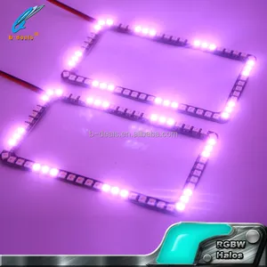 4 x 6英寸 led 工作灯方形光环戒指亮片 RGBW 追逐 LED 天使眼