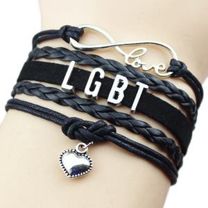 LGBT Arcobaleno Gay Pride Amore Vince Unisex Infinity Awareness Del Braccialetto Dei Monili - Product Image 1