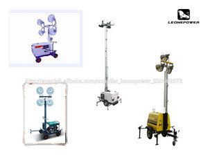 4.8m mástil 60HZ 6.3KW insonoso torres de iluminación generador diesel con 4*400 lámparas con remolque para minera - Product Image 1
