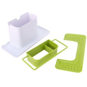 Black and White Desktop Kitchen Sponge Organizer Dish Self Draining <strong>Sink</strong> Storage <strong>Rack</strong> - Product Image 6