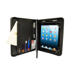 <span class=keywords><strong>A4</strong></span> cremallera pu Carpeta de cuero pu zip cartera de documentos con tabletas caso - Product Image 4