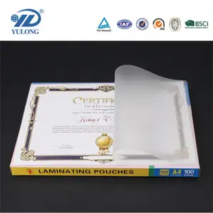 A4 laminado bolsa de cine para papel a4 en yulong brand