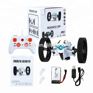 Cool 2.4g <strong>RC</strong> <strong>Remote</strong> <strong>Control</strong> Jumping Bounce Car Robot Speed <strong>Switch</strong> with Shock Resistance Flexible Wheels LED Light Metal Material - Product Image 2