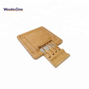 Bambú al por mayor cubiertos <span class=keywords><strong>quesos</strong></span> con cajón servidor conjunto plato grande de cortar de Bambú - Product Image 1