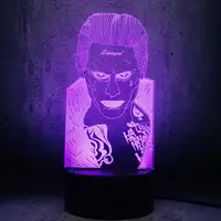 Suicide Squad Joker 3D luce di Notte del LED DC batmans il più grande nemico Figure Omini regali Cool lampada creativa lampadina display