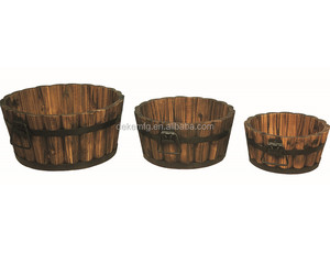 Jardin barril <span class=keywords><strong>de</strong></span> madera Juego <span class=keywords><strong>de</strong></span> 3 barril <span class=keywords><strong>de</strong></span> <span class=keywords><strong>vino</strong></span> para interior y exterior maceteros <span class=keywords><strong>de</strong></span> whisky macetero <span class=keywords><strong>de</strong></span> madera Cubo <span class=keywords><strong>de</strong></span> madera - Product Image 1