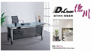 Más nuevo dechuan <span class=keywords><strong>de</strong></span> vidrio larga tabla <span class=keywords><strong>de</strong></span> la oficina con acero inoxidable <span class=keywords><strong>de</strong></span> la pierna - Product Image 3