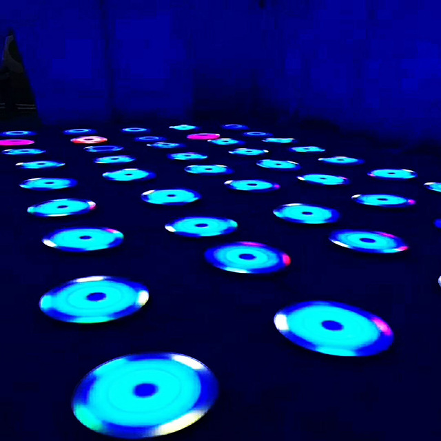 IP68 RGB Colors Outdoor Led Touch Sensitive Led Dance Floor Led Underground Interactive Round Floor